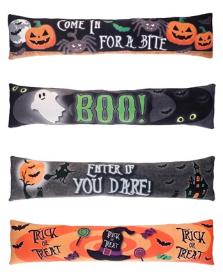 Halloween Design Printed Plush Draught Excluders - Assorted Spooky Designs