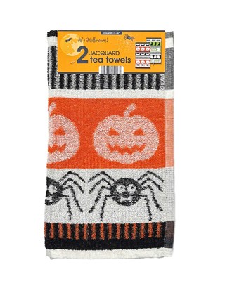 Halloween Design 2 Pack Jacquard Tea Towels