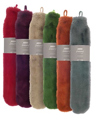 Long Hot Water Bottles with Super Luxury Faux Fur Cover - Assorted Colours