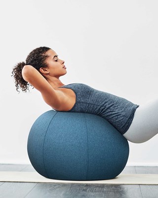 Active 60cm Yoga Ball with Fabric Cover and Carry Handle - Assorted Colours