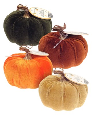 Autumnal Design Decorative Velvet Small size Pumpkins 10x6cm