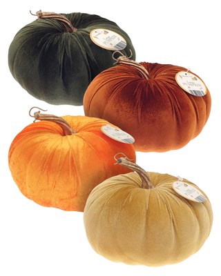 Autumnal Design Decorative Velvet Large size Pumpkins 20x13cm