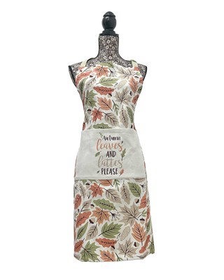 Autumn Leaves and Lattes Please Design 100% Cotton Aprons