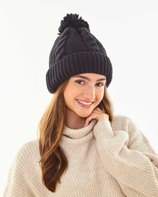 Soft and Cosy Thermal Lined Knitted Bobble Hats - One Size - Assorted Colours