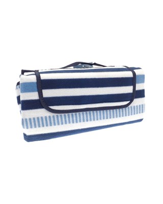 Coastal Stripe Design Handy Size Fleece Picnic Blankets 130x130cm