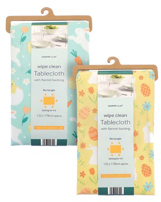 Jump for Joy Easter Design Wipe Clean Tablecloths 132x178cm - Assorted Designs