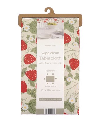 Strawberries Design Wipe Clean Tablecloths 132x178cm