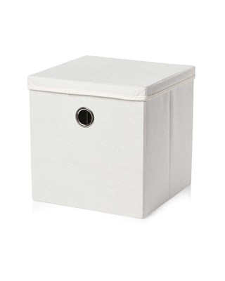 Weave Design Collapsible Storage Box with Lid 30x30x30cm - Natural