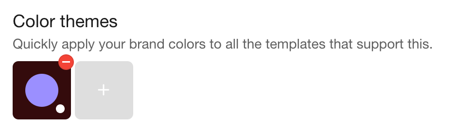 Color themes settings