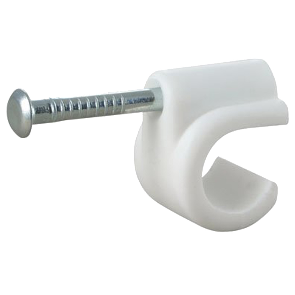 Nail In Clip (White) 15mm Ref NCW15