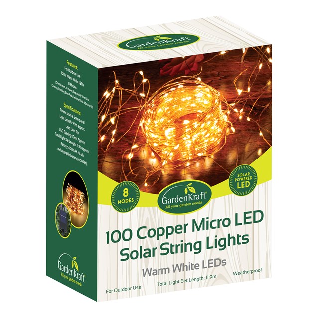 100 Micro Copper Solar LED String Light -WarmWhite 100 Micro Copper Solar LED String Light -WarmWhite