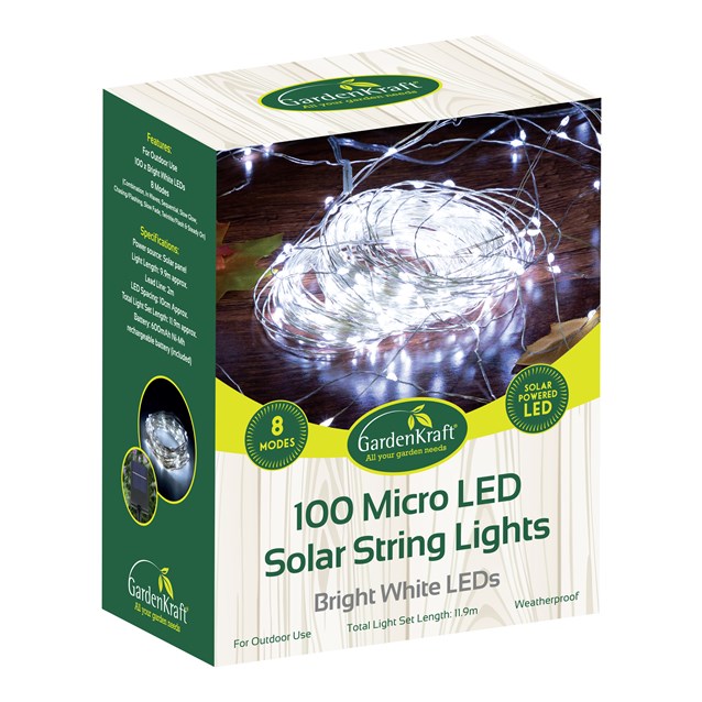 100 LED Micro Solar String Light -Bright White 100 LED Micro Solar String Light -Bright White