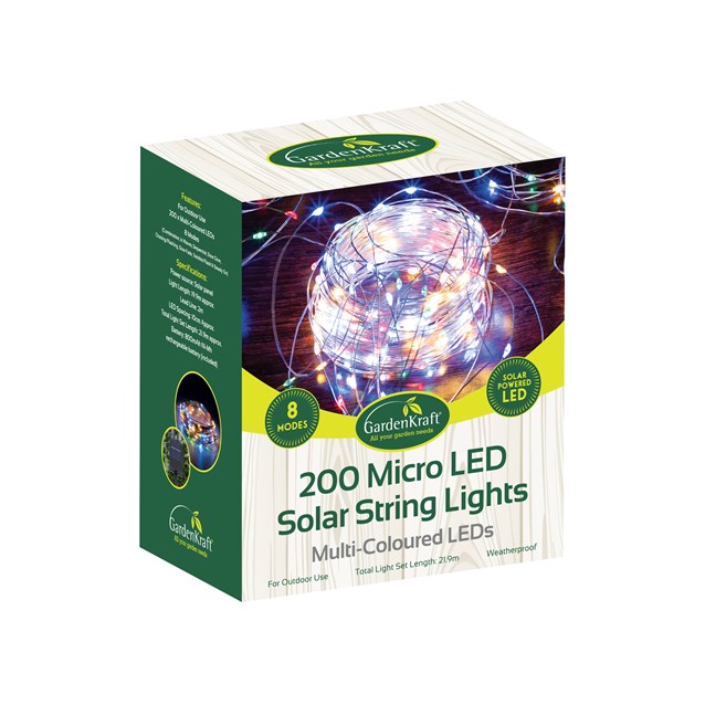 200 Micro Solar LED String Light - Multicolour 200 Micro Solar LED String Light - Multicolour