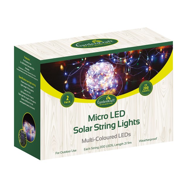 2PK-200 Micro Solar LED String Light-Multicolour 2PK-200 Micro Solar LED String Light-Multicolour