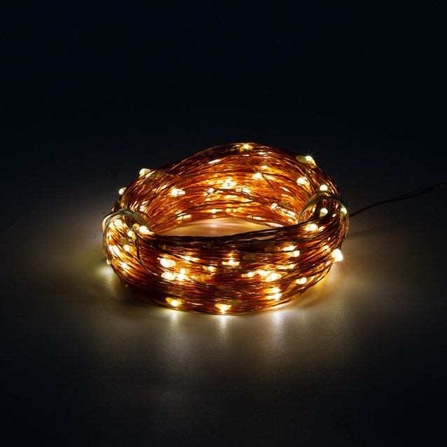 2pk 200 Micro Copper Solar LED Lights Warm White 2pk 200 Micro Copper Solar LED Lights Warm White
