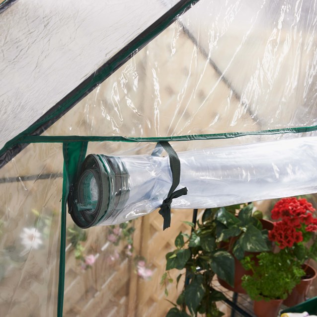 Walk In PVC Plastic Garden Greenhouse W/ 4 Shelves Walk In PVC Plastic Garden Greenhouse W/ 4 Shelves