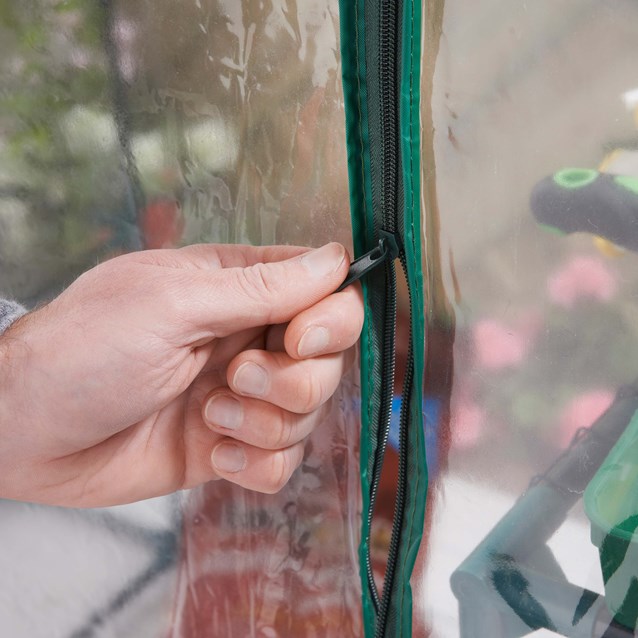 Walk In PVC Plastic Garden Greenhouse W/ 4 Shelves Walk In PVC Plastic Garden Greenhouse W/ 4 Shelves