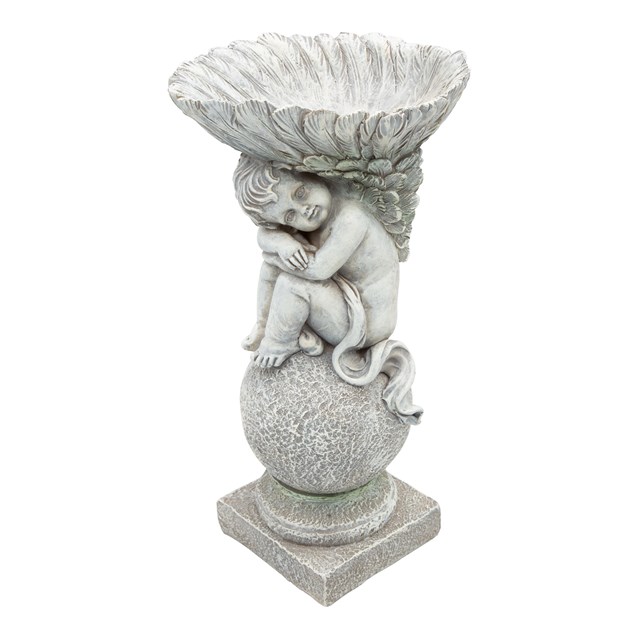 Angel & Shell Bird Bath Garden Ornaments