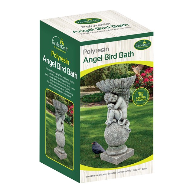 Angel & Shell Bird Bath Garden Ornaments Angel & Shell Bird Bath Garden Ornaments