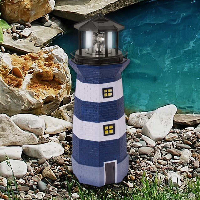 Solar Revolving LED Lighthouse - 40cm Solar Revolving LED Lighthouse - 40cm