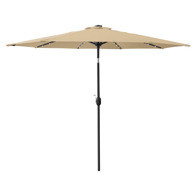 2.7M 32 SolarLED Parasol W/8 Ribs-Beige 4249C 2.7M 32 SolarLED Parasol W/8 Ribs-Beige 4249C
