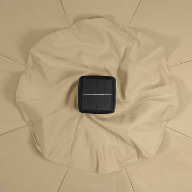 2.7M 32 SolarLED Parasol W/8 Ribs-Beige 4249C 2.7M 32 SolarLED Parasol W/8 Ribs-Beige 4249C