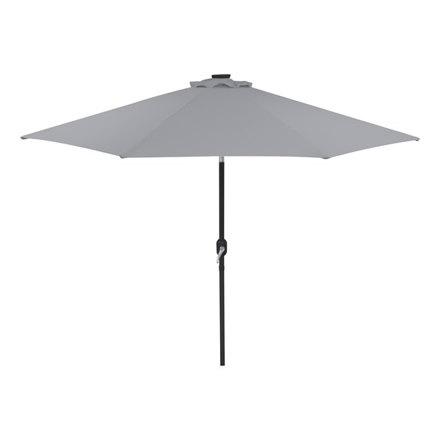 2.7M 32 SolarLED Parasol W/8 Ribs-Grey 10C 2.7M 32 SolarLED Parasol W/8 Ribs-Grey 10C
