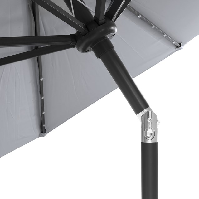 2.7M 32 SolarLED Parasol W/8 Ribs-Grey 10C 2.7M 32 SolarLED Parasol W/8 Ribs-Grey 10C