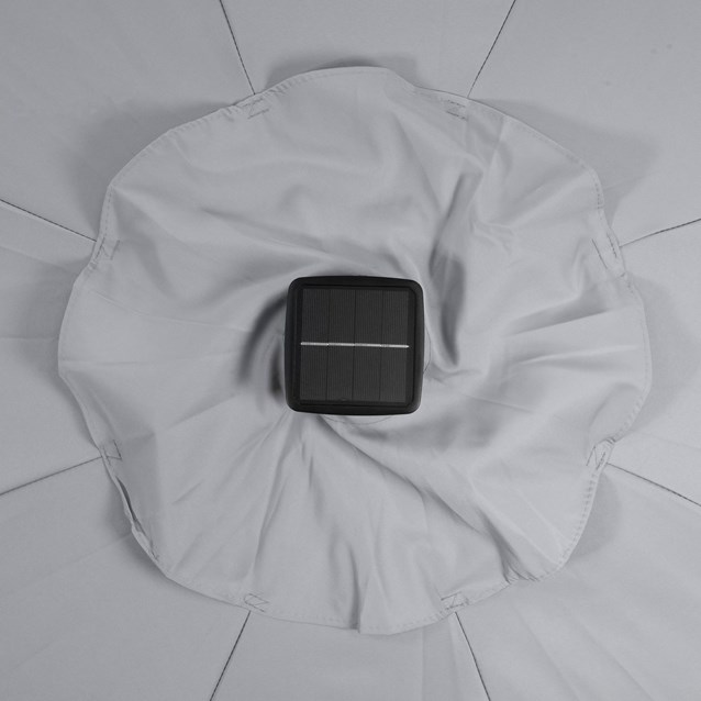 2.7M 32 SolarLED Parasol W/8 Ribs-Grey 10C 2.7M 32 SolarLED Parasol W/8 Ribs-Grey 10C