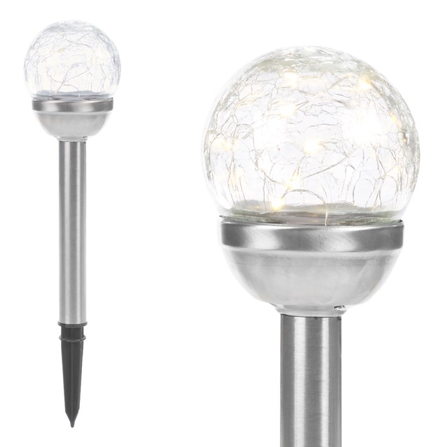LED Crackle Globe Solar Stake Lights LED Crackle Globe Solar Stake Lights