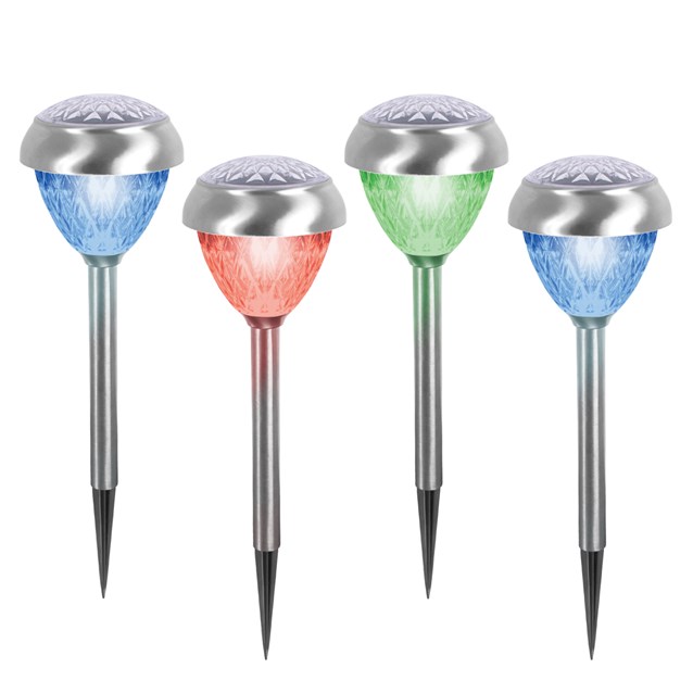 4pc S/S Colour Change Solar Light 4pc S/S Colour Change Solar Light