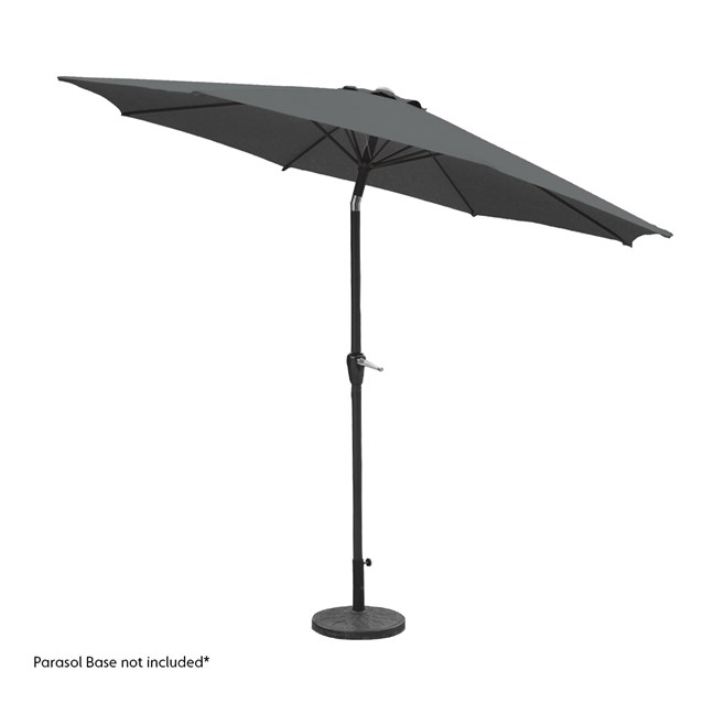 2.7M Parasol Crank & Tilt 6 Ribs Charcoal 2.7M Parasol Crank & Tilt 6 Ribs Charcoal