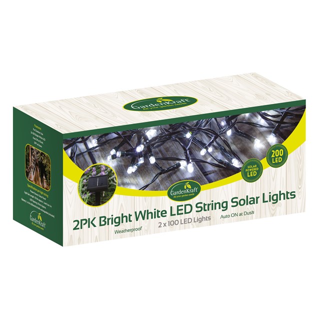 2PK - 100 LED Solar String Lights - Bright White 2PK - 100 LED Solar String Lights - Bright White