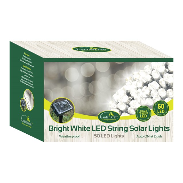 50 LED Solar Lights - Bright White