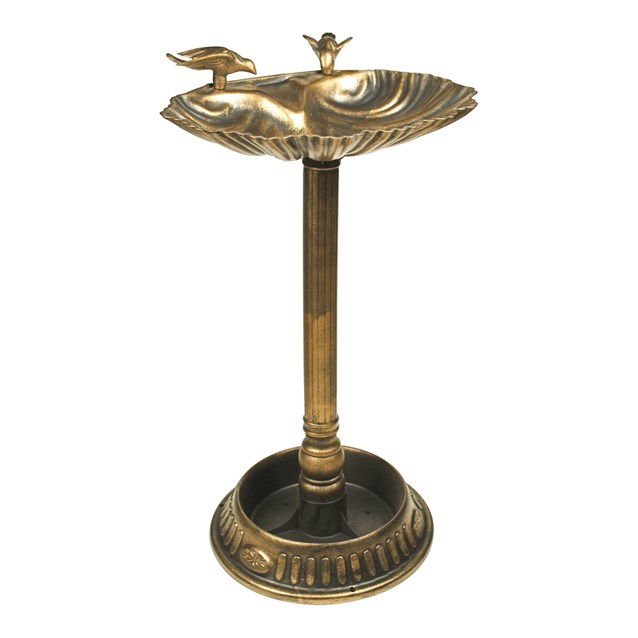 Clam Shell Bird Bath with Built-in Base Planter Clam Shell Bird Bath with Built-in Base Planter