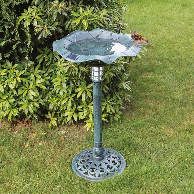 Solar Lit Bird Bath Solar Lit Bird Bath