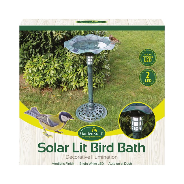 Solar Lit Bird Bath Solar Lit Bird Bath