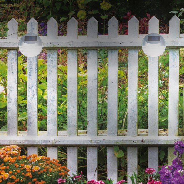 5PK Solar LED Fence Light - Silver 5PK Solar LED Fence Light - Silver