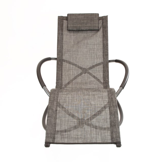 Louis Textile Rocking Lounger-Black & Grey Louis Textile Rocking Lounger-Black & Grey