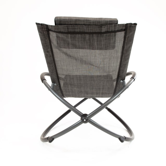 Louis Textile Rocking Lounger-Black & Grey Louis Textile Rocking Lounger-Black & Grey