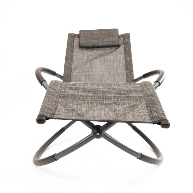 Louis Textile Rocking Lounger-Black & Grey Louis Textile Rocking Lounger-Black & Grey