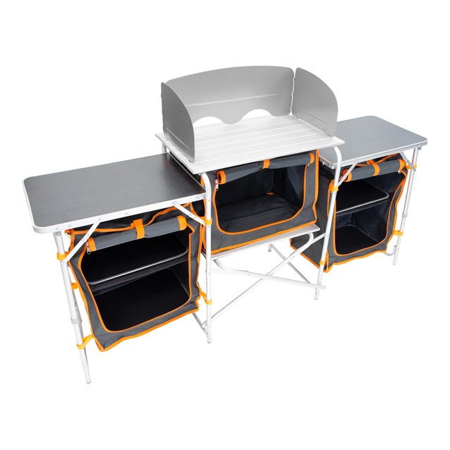 Camping Kitchen - Windshield + 3 working Tables Camping Kitchen - Windshield + 3 working Tables