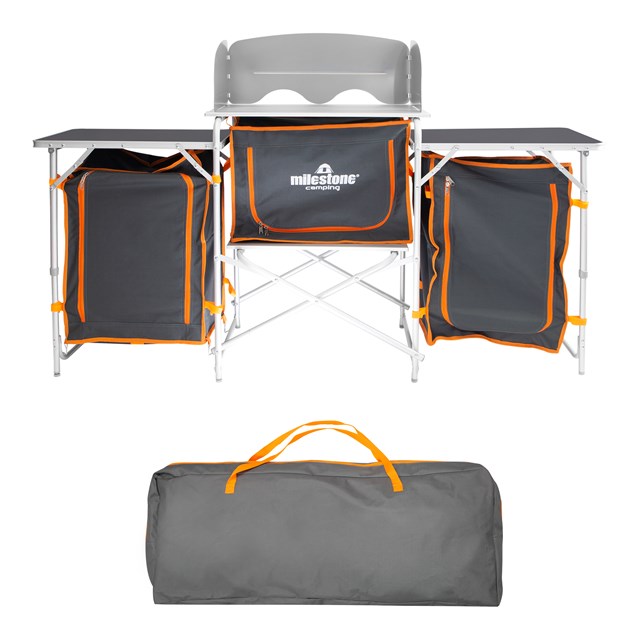 Camping Kitchen - Windshield + 3 working Tables Camping Kitchen - Windshield + 3 working Tables