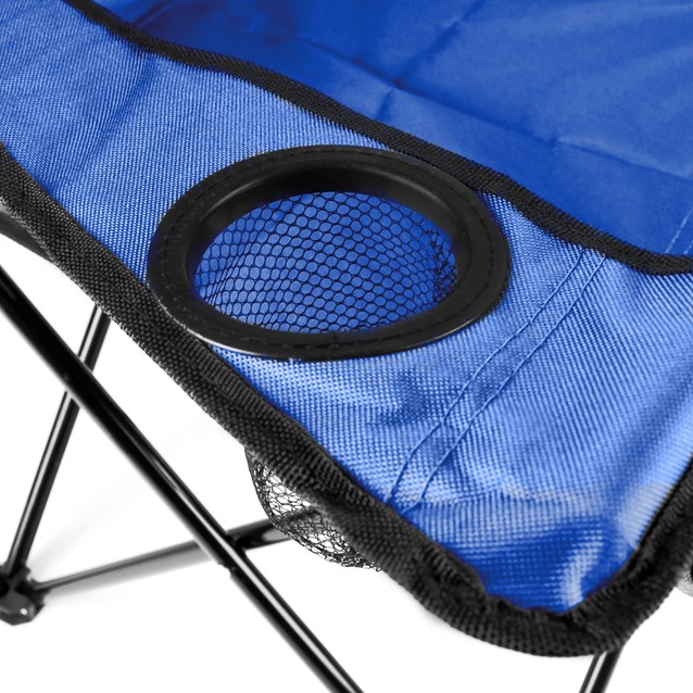 Folding Leisure Chair With Cup Holder - Blue Folding Leisure Chair With Cup Holder - Blue