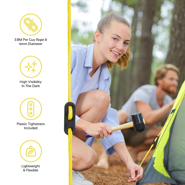 Pack of 4 Hi-Vis Guy Ropes Pack of 4 Hi-Vis Guy Ropes