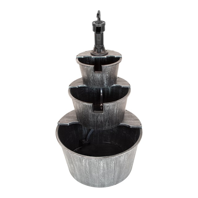 3 Tiers Barrel Fountain - Antique Silver 3 Tiers Barrel Fountain - Antique Silver