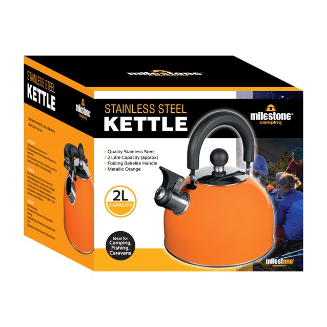 2L Stainless Steel Kettle - Orange 2L Stainless Steel Kettle - Orange
