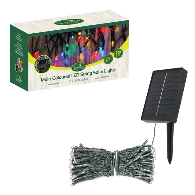 200 LED Solar String Lights - Multicolour 200 LED Solar String Lights - Multicolour