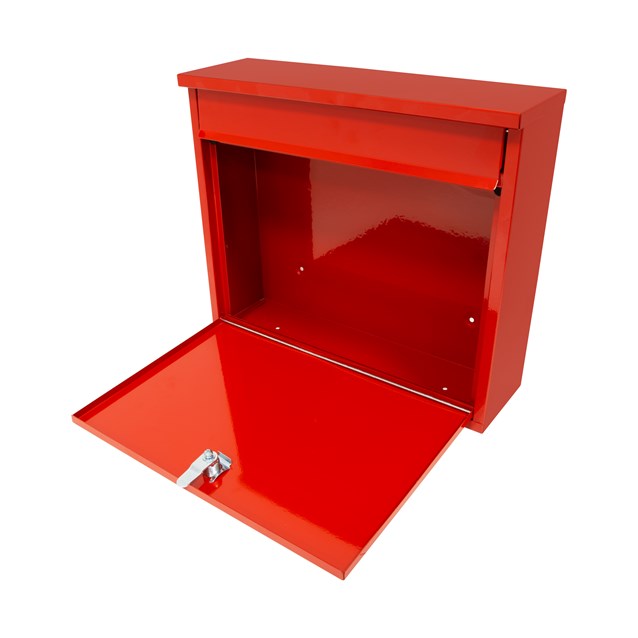 Elegance Wall Galvanised Steel Mail Box-Red Elegance Wall Galvanised Steel Mail Box-Red