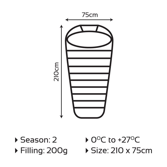 Mummy Sleeping Bag - Single - 2 Seasons Mummy Sleeping Bag - Single - 2 Seasons